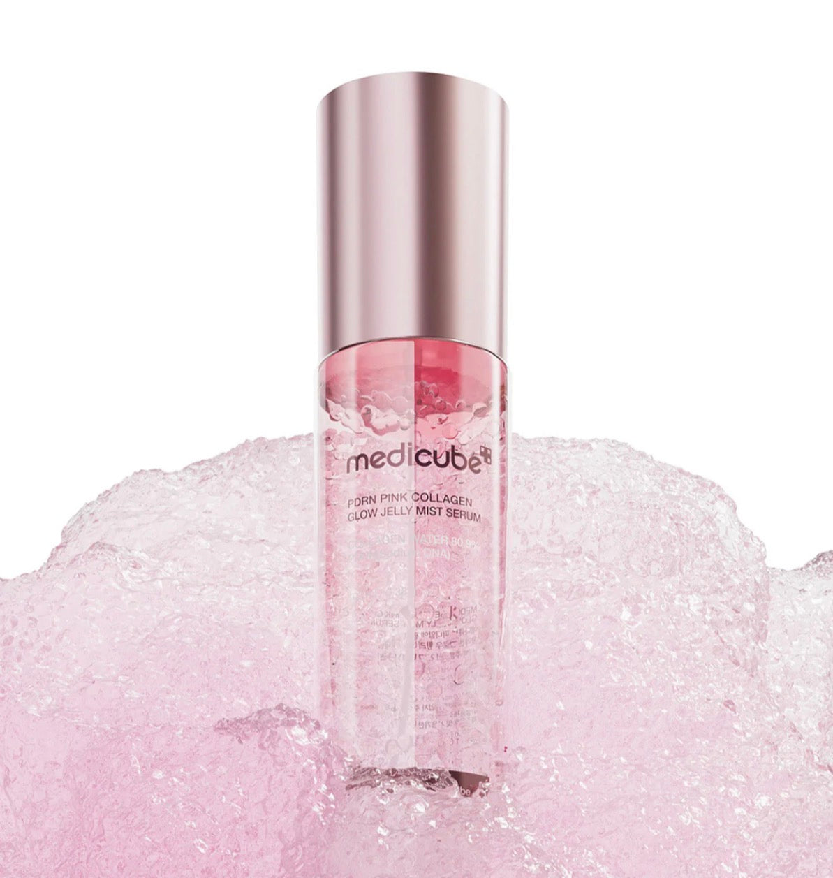 Medicube Pink PDRN Collagen Glow Jelly Mist Serum | Dual-Texture Mist Serum with Niacinamide, Glutathione, Ceramide & Hyaluronic Acid | Lightweight for Deep Hydration