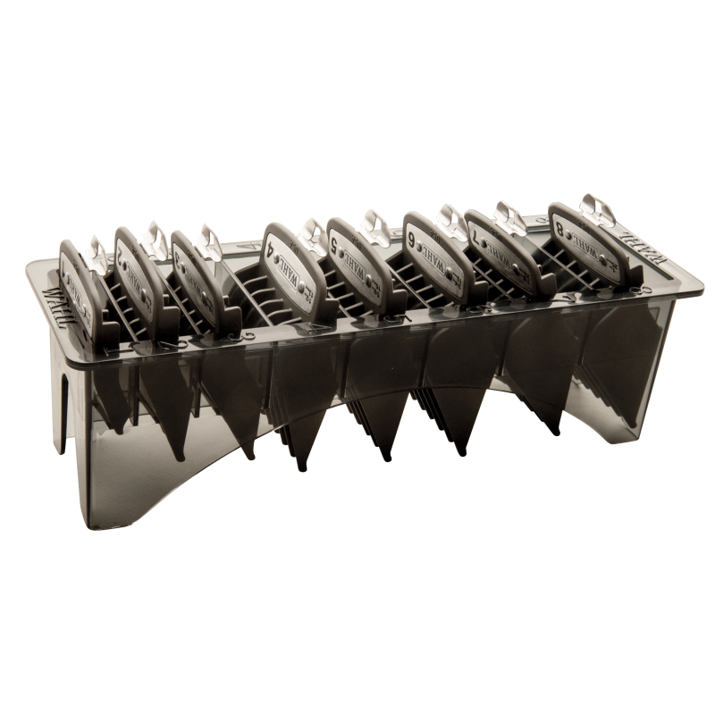 Wahl Professional Premium Cutting Guides 1-8 w/ Organizer- Black