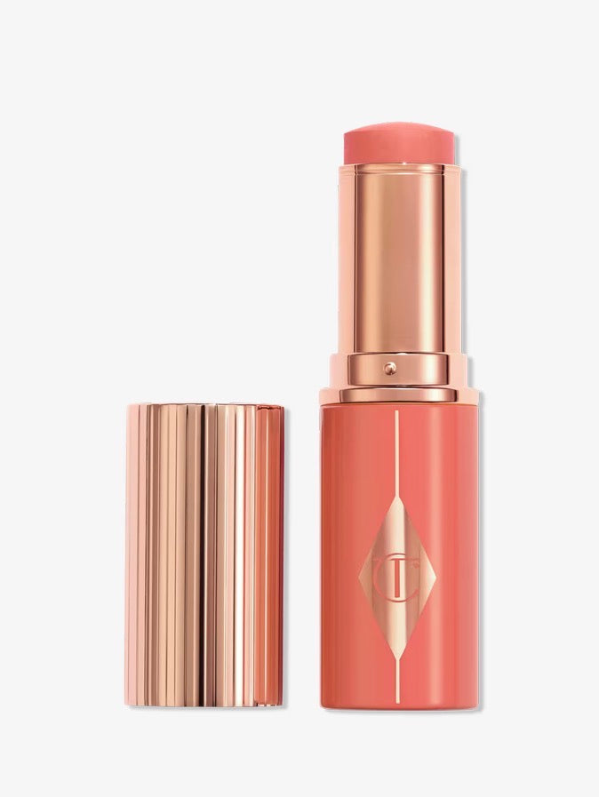 Charlotte Tilbury Unreal Lip + Cheek Glow Blush Stick with Hyaluronic Acid peachy glow, Size: 1.1 FL Oz