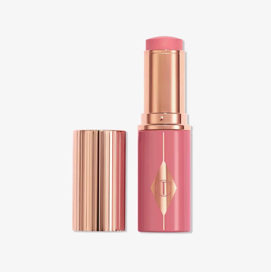 Charlotte Tilbury Unreal Lip + Cheek Glow Blush Stick with Hyaluronic Acid, Rosy glow Size: 1.1 Fl oz, Peachy Glow