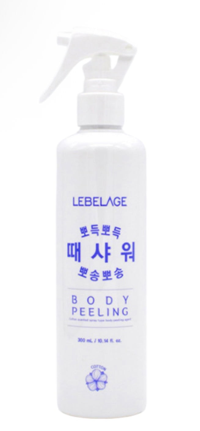 Lebelage Cotton Body Peeling Spray, 10.14 Fl Oz (300 ml) | Gentle Exfoliating & Hydrating Dead Skin Remover | Refreshing Cotton Scent for Smooth & Soft Skin
