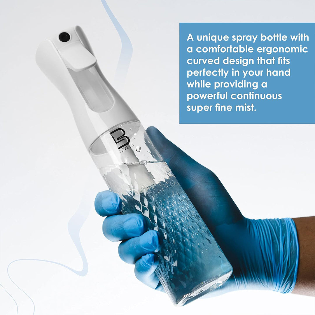 L3VEL3 Beveled Spray Bottle- White