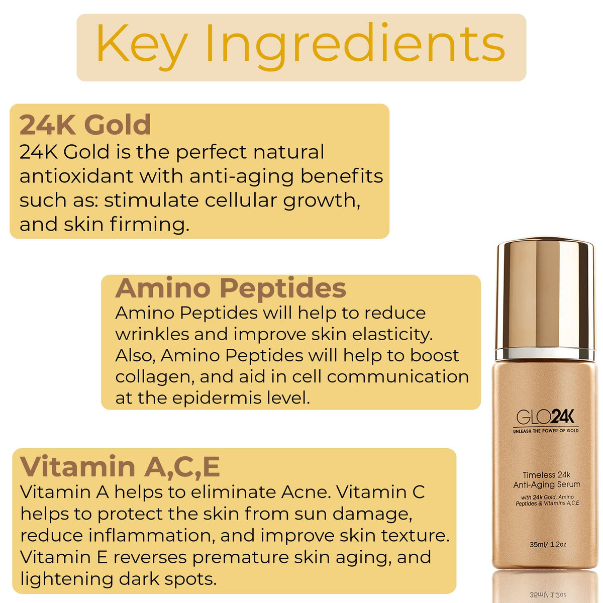 Timeless 24k Anti-Aging Serum with 24k Gold & Amino Peptides