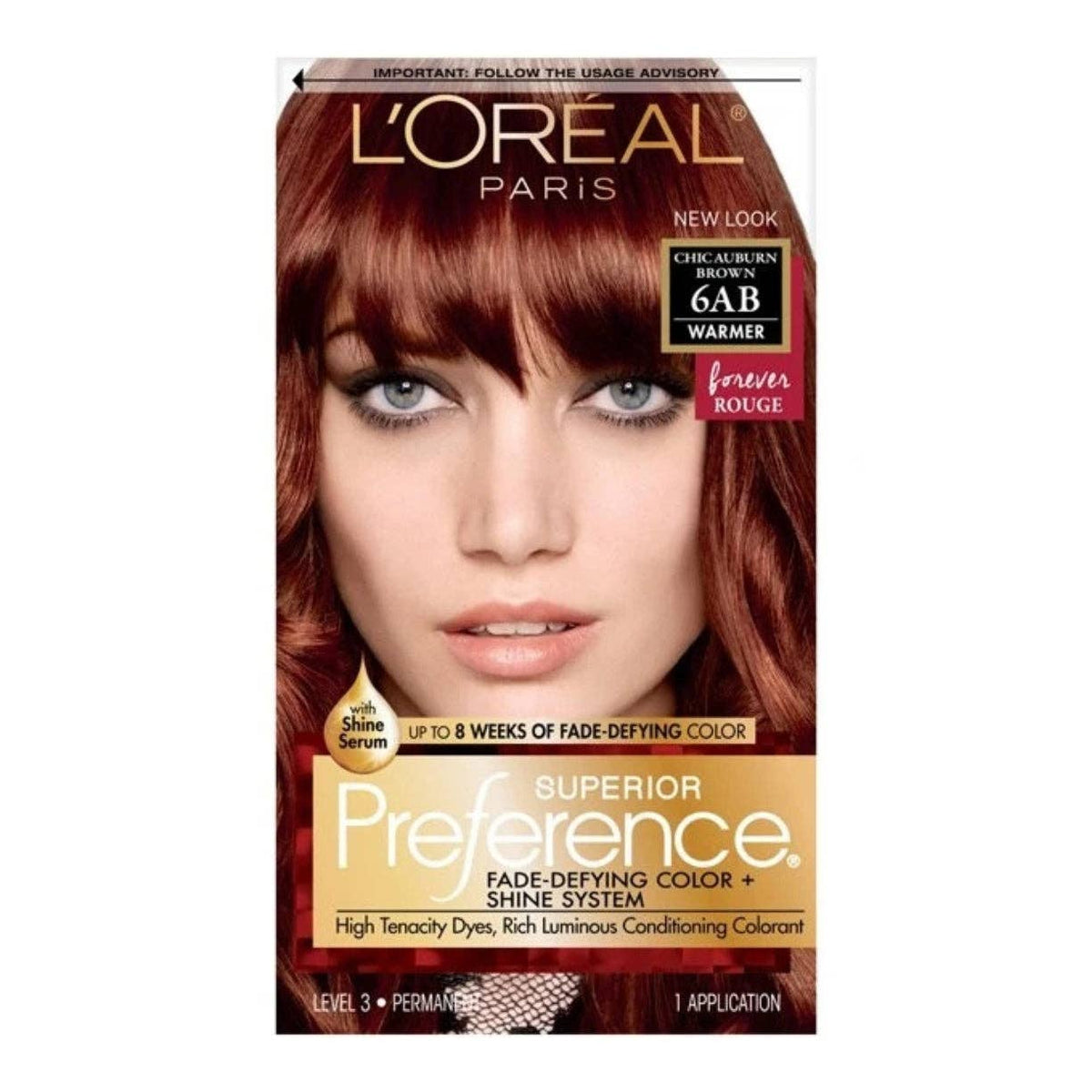 L'Oreal Paris Superior Preference Permanent Hair Color, 6AB Chic Auburn Brown