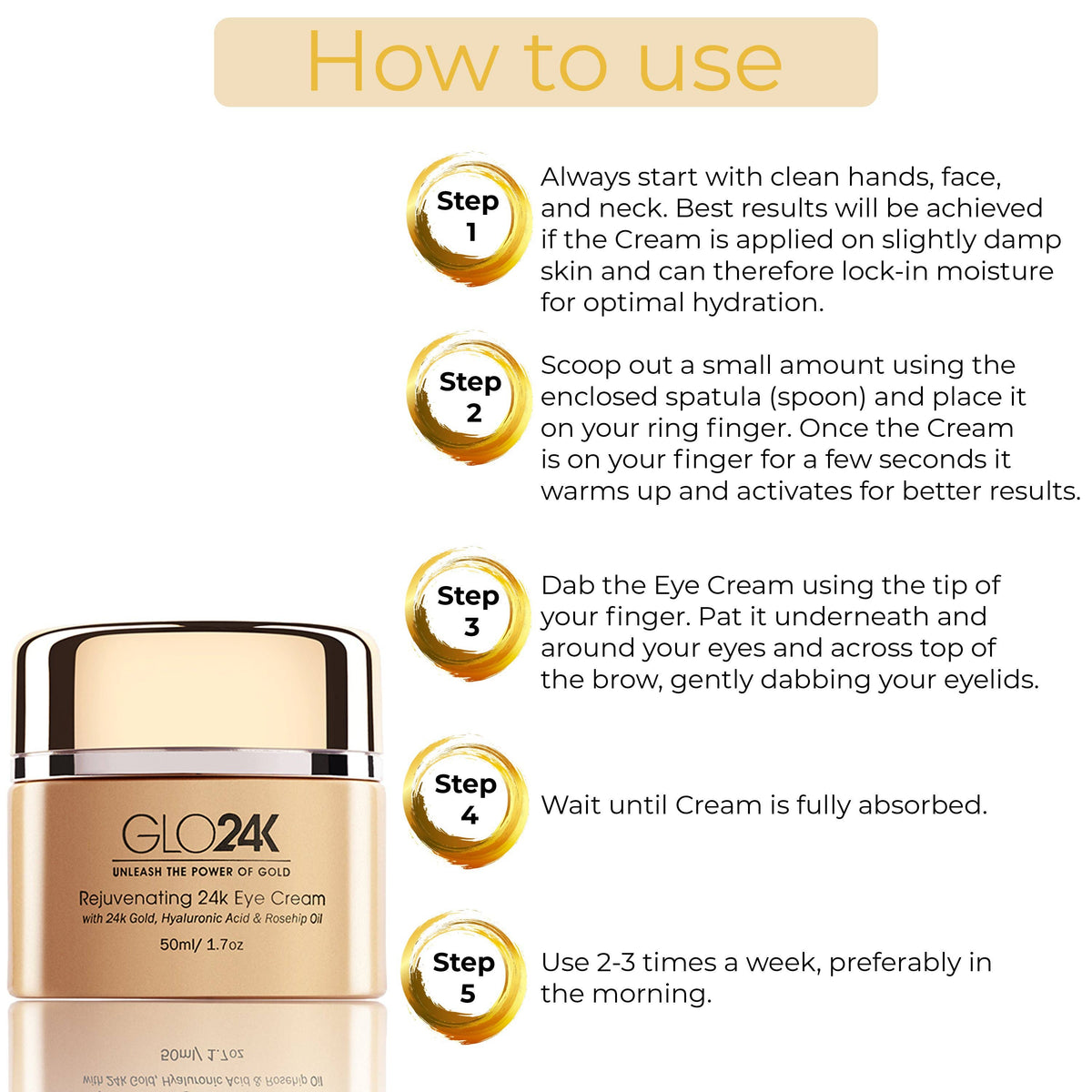 Rejuvenating 24k Eye Cream-with 24k Gold & Hyaluronic Acid