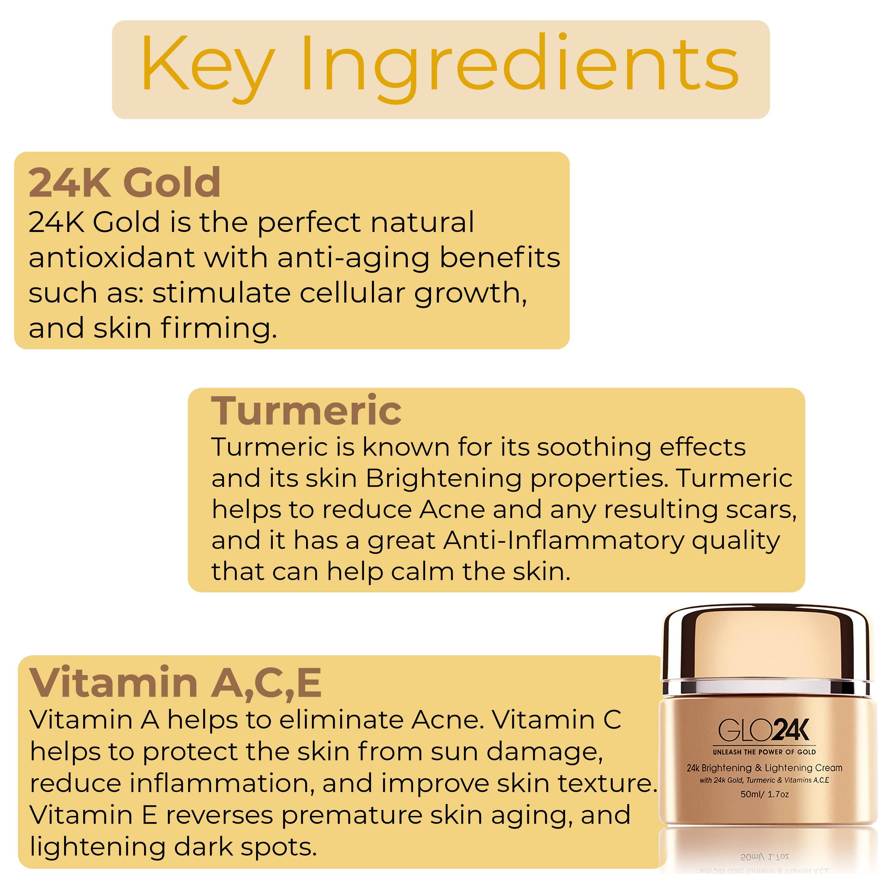 24K Brightening & Lightening Cream with 24k Gold & Turmeric