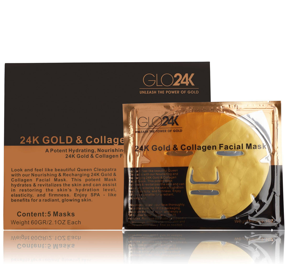 24K Gold & Collagen Facial Mask (Pack of 5)
