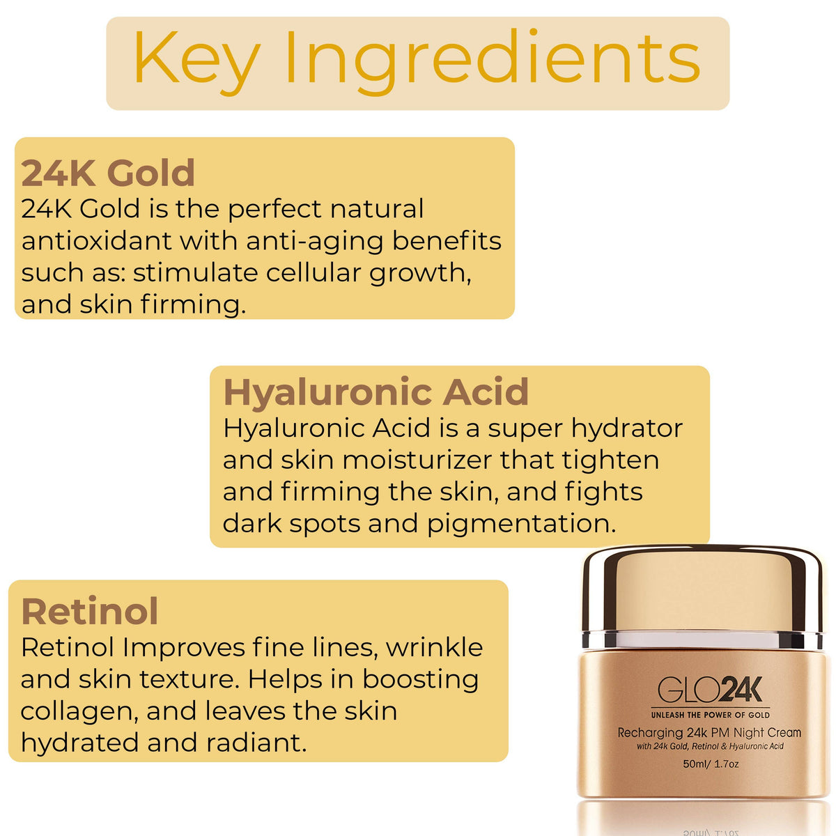 Recharging 24k PM Night Cream with 24k Gold & Retinol