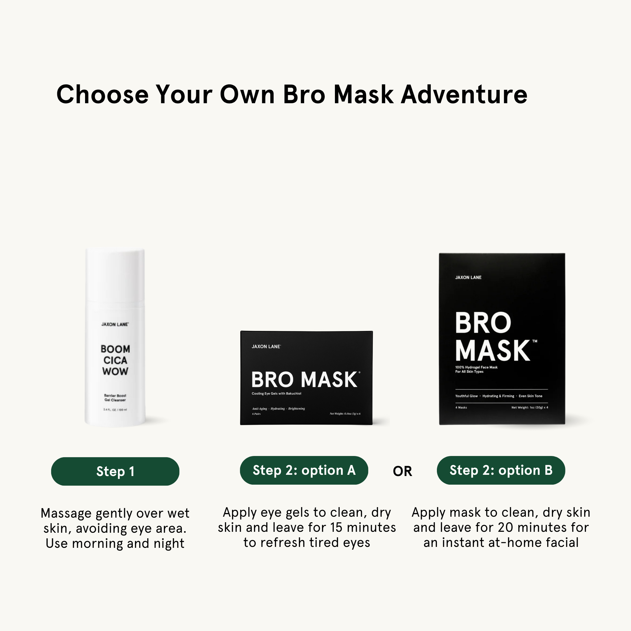 Bro Mask Facial Set- Ready, Set, Glow Gift Box by Jaxon Lane