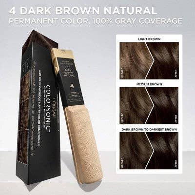 L'Oreal Paris Colorsonic Permanent Hair Color Cartridge Dark Brown Natural 4 - Imperfect Box