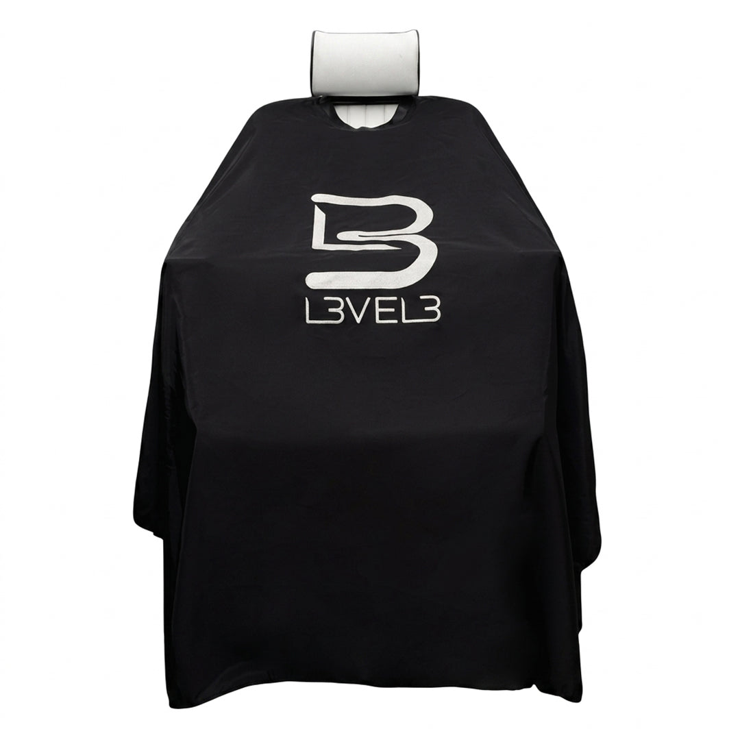 Level 3 L3 Cape with Rubber Neck - Water Resistant Barber Hair Cutting Cape-Black