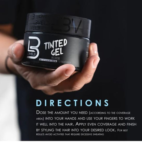 L3VEL3 Black Tinted Hair Gel
