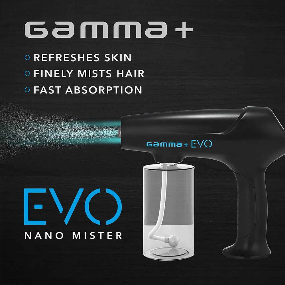Gamma+ EVO Nano Mister Cordless Portable Water Sprayer, Disinfect Mist, USB-C Rechargeable for Barber, Salon, Home Use