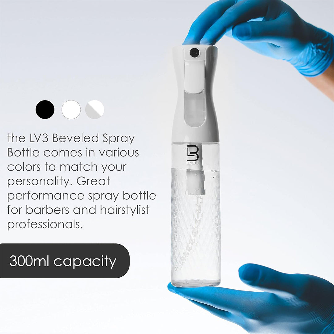 L3VEL3 Beveled Spray Bottle- White