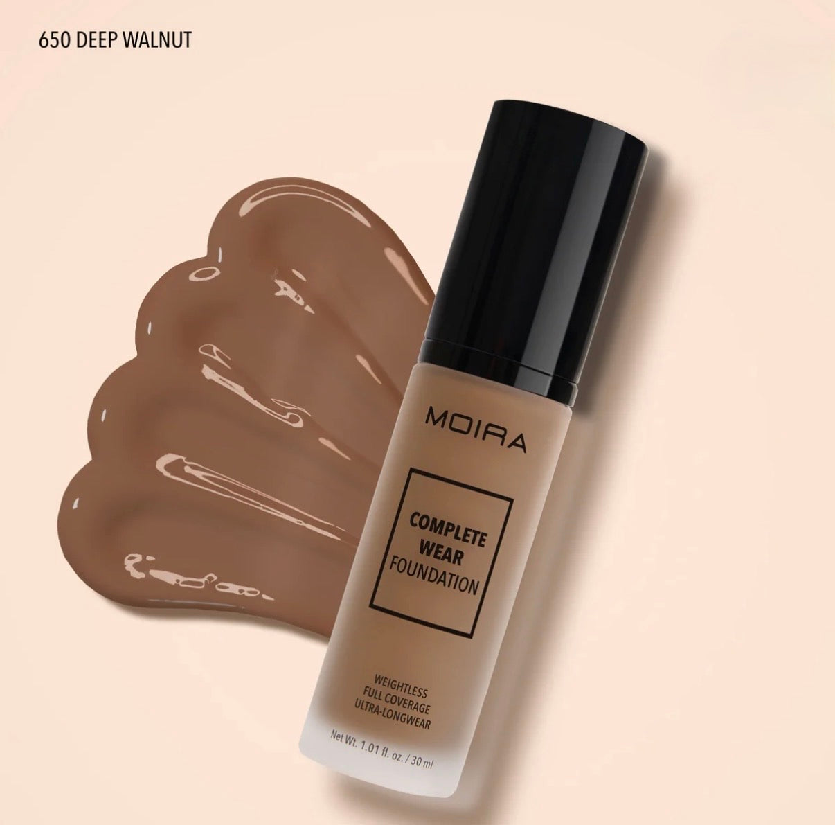 Moira Cosmetics Complete Wear Foundation 650 Depp Walnut