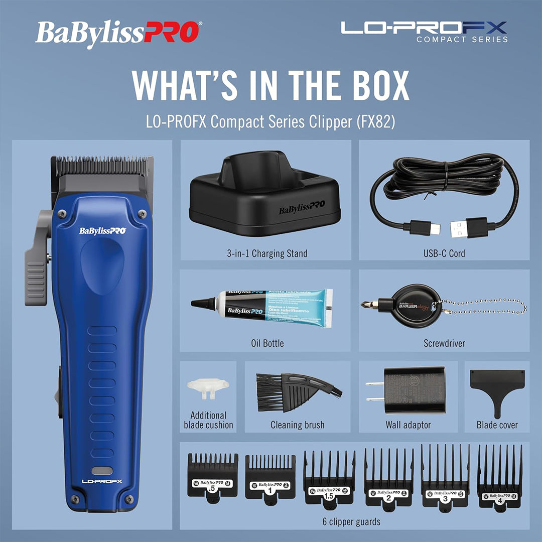 BaByliss PRO Lo-ProFX Compact Series Blue Cordless Clipper