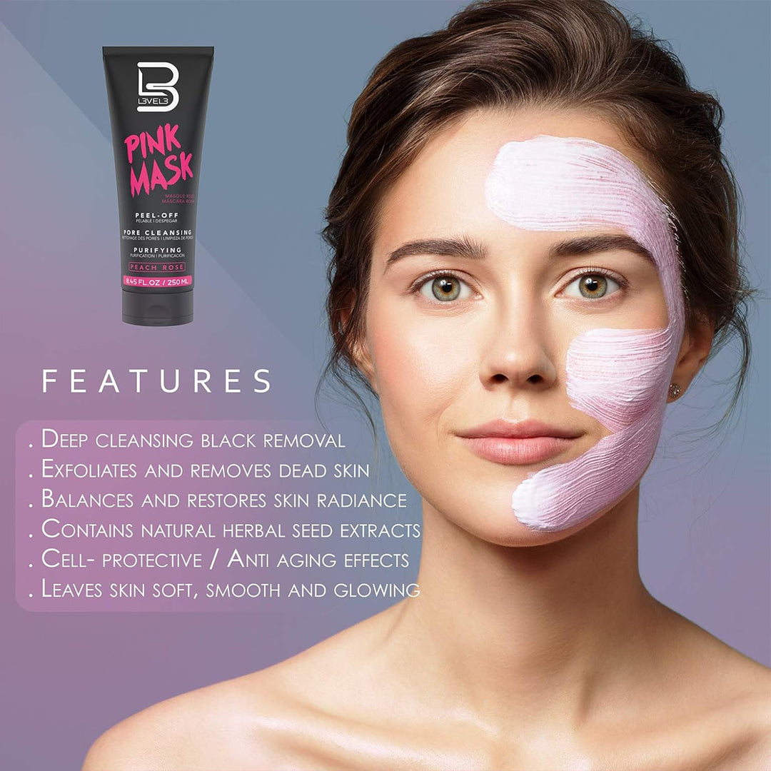 L3VEL3 Pink Mask Masks Beauty Peel Off oz