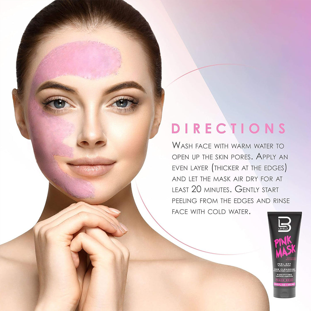 L3VEL3 Pink Mask Masks Beauty Peel Off oz