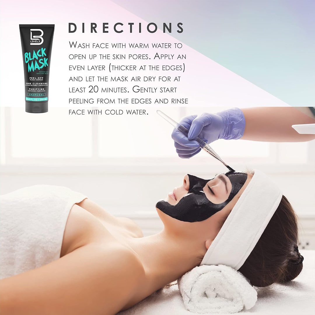 L3VEL3 Black Mask Masks Beauty Peel Off oz
