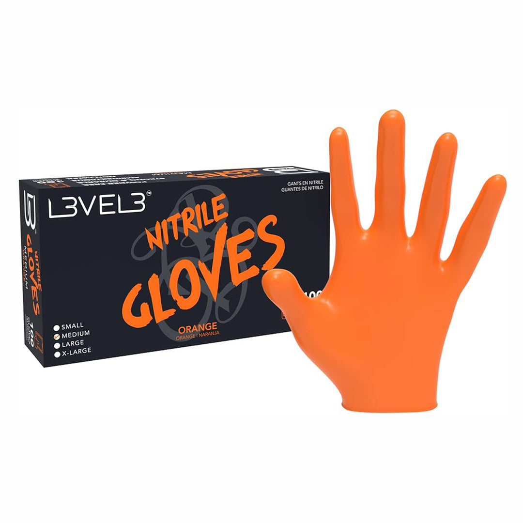 L3VEL3 orange nitrile Gloves Gloves M
