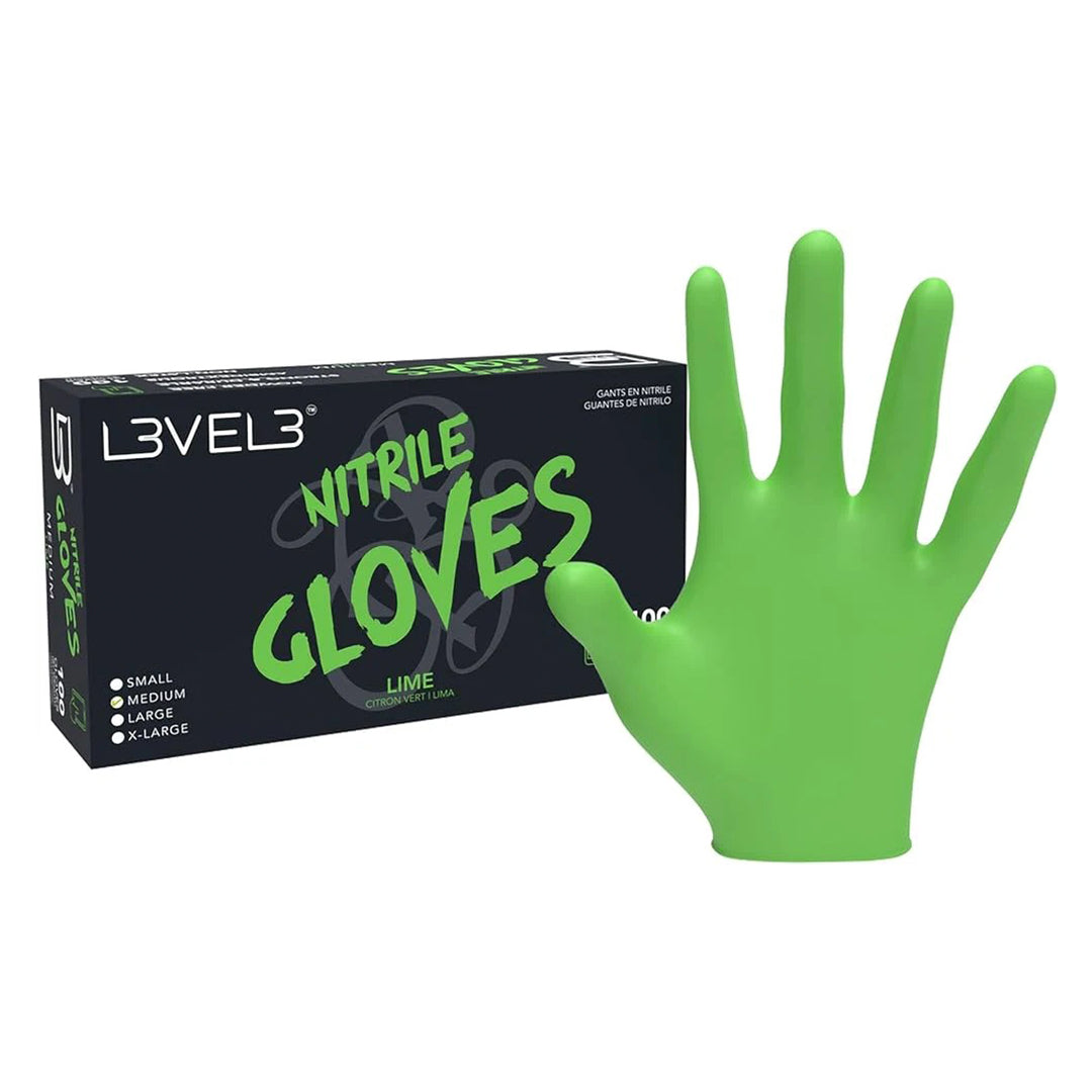 L3VEL3 Lime Nitrile Gloves Gloves L