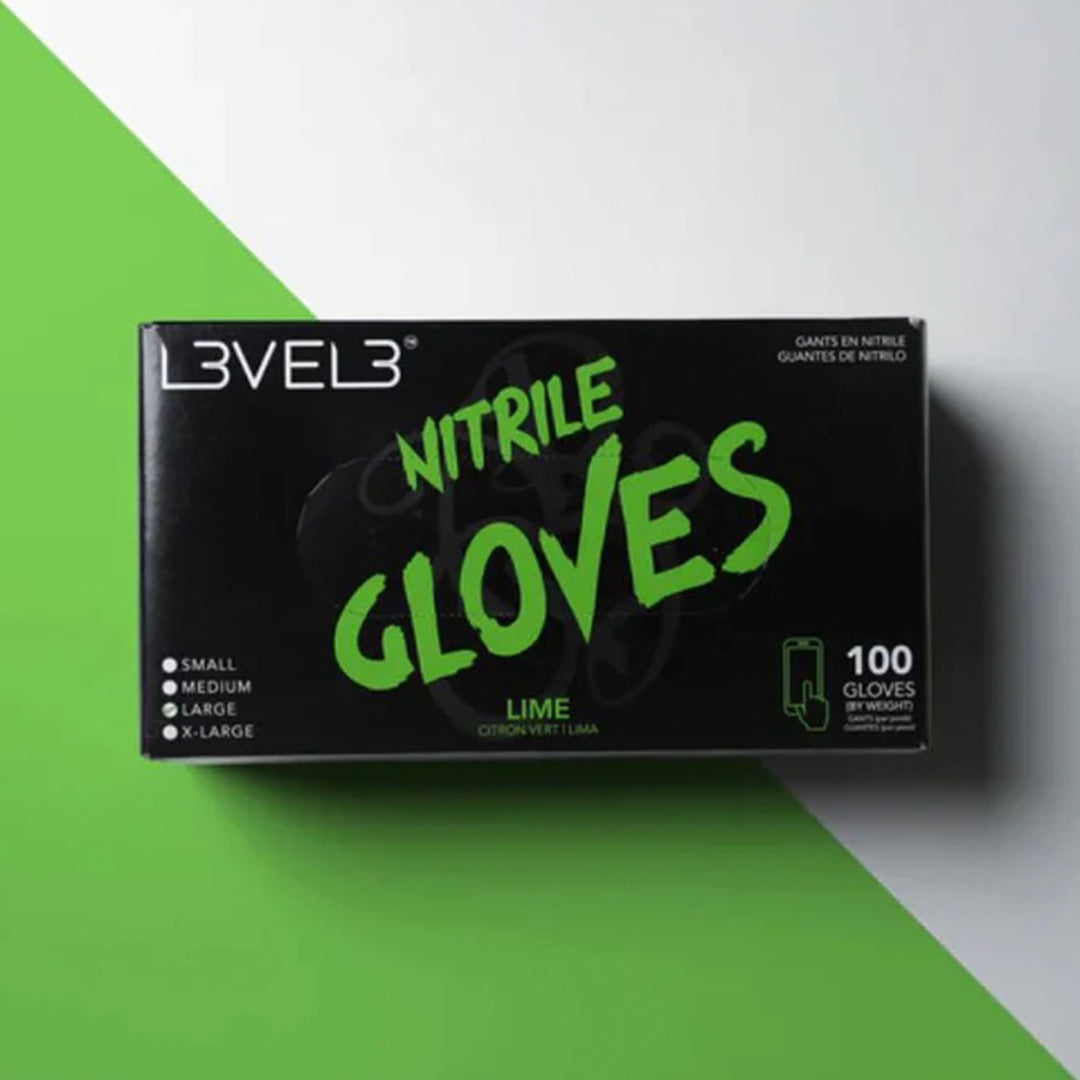 L3VEL3 Lime Nitrile Gloves Gloves L