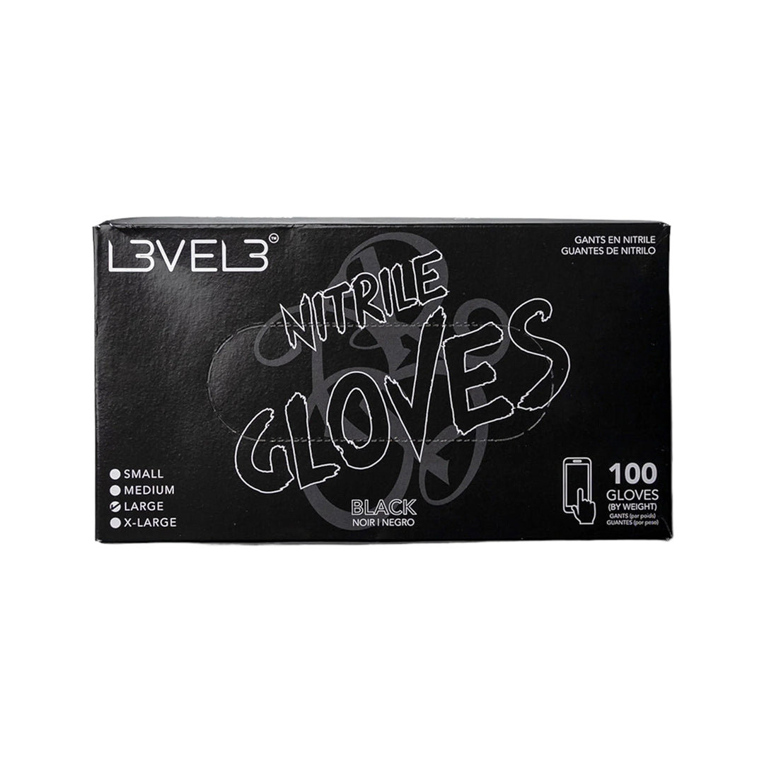 L3VEL3 Black Nitrile Gloves Gloves M