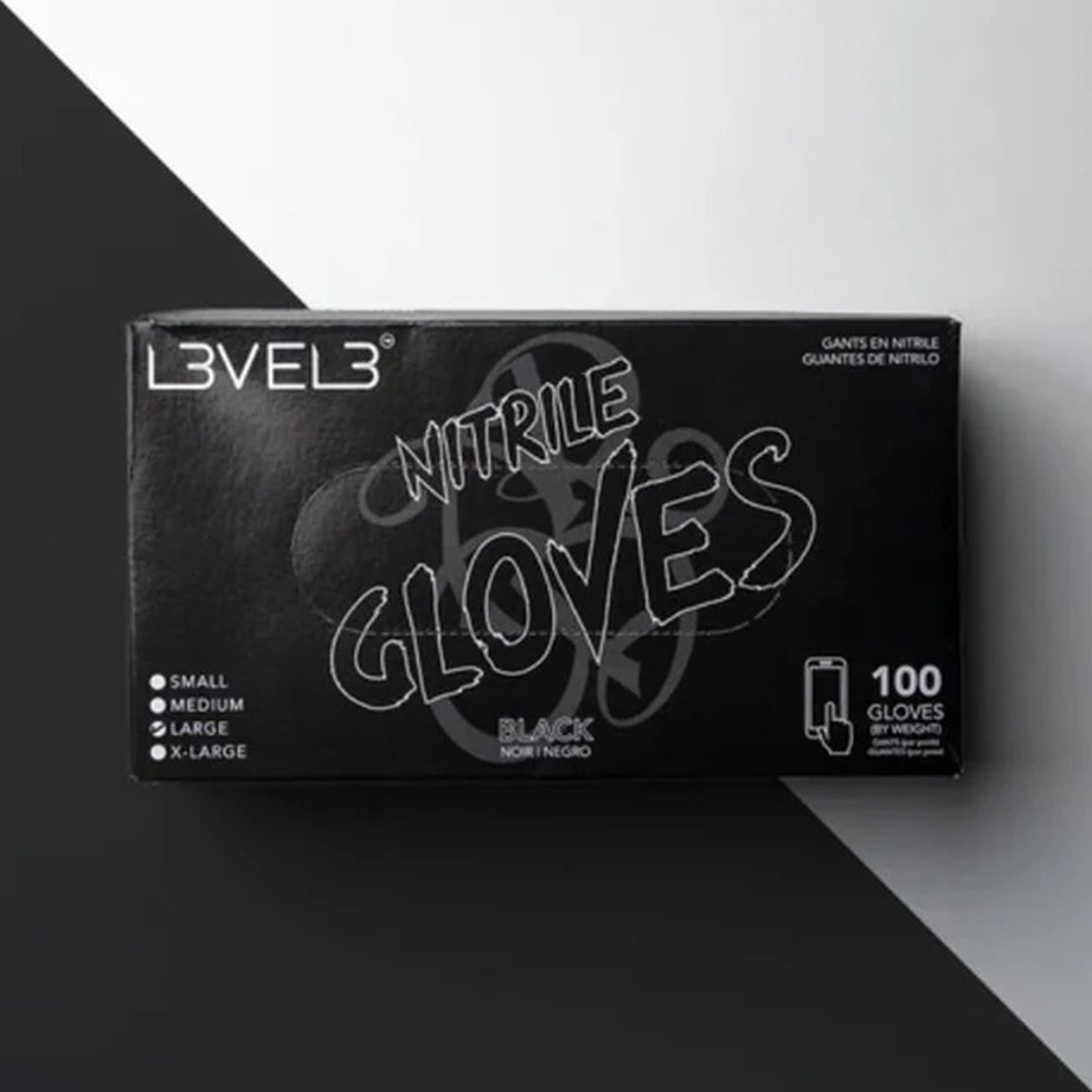 L3VEL3 Black Nitrile Gloves Gloves M