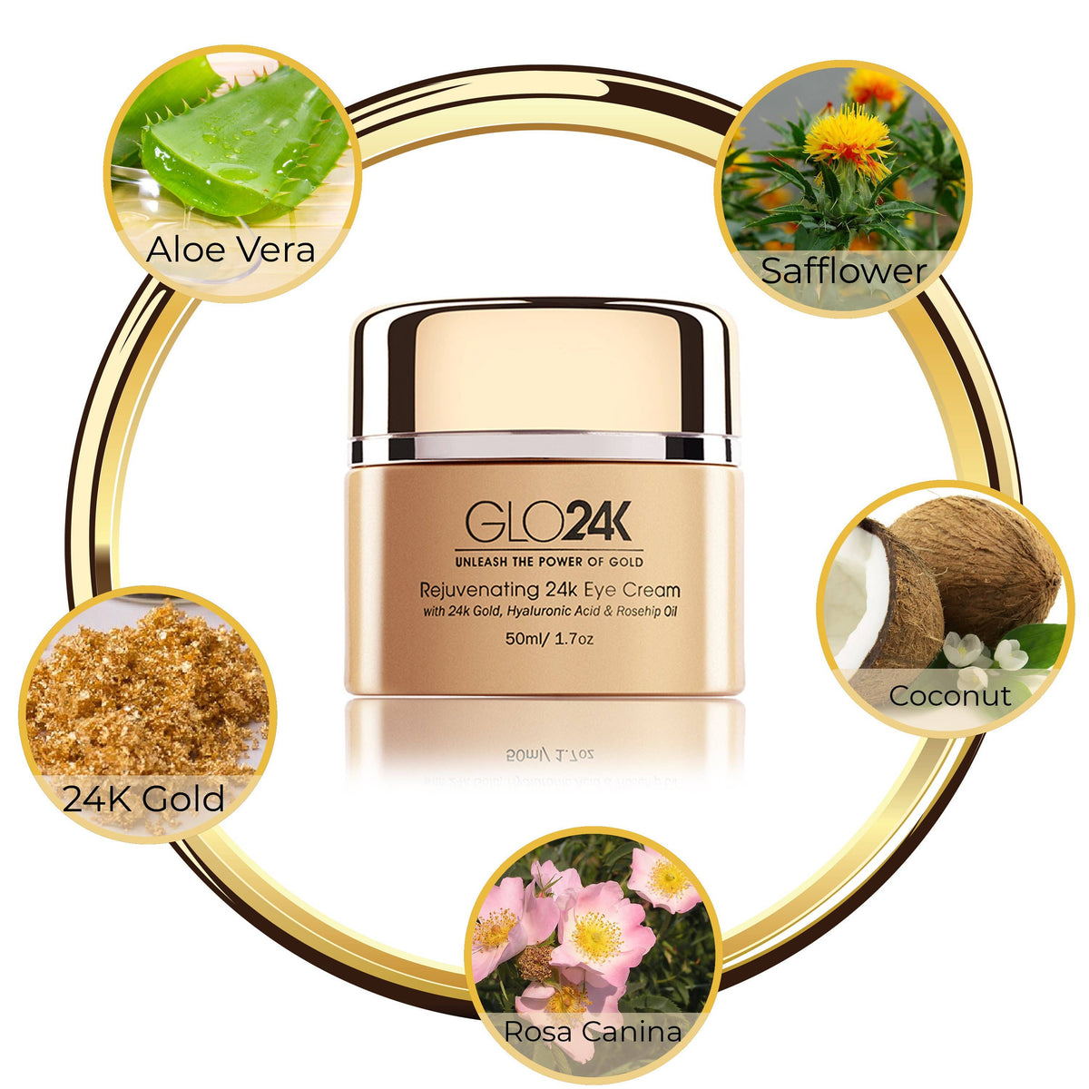 Rejuvenating 24k Eye Cream-with 24k Gold & Hyaluronic Acid