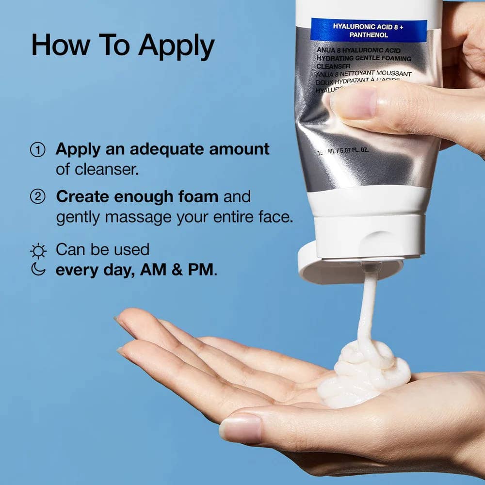 [Anua] 8 Hyaluronic Acid Hydrating Gentle Foaming Cleanser