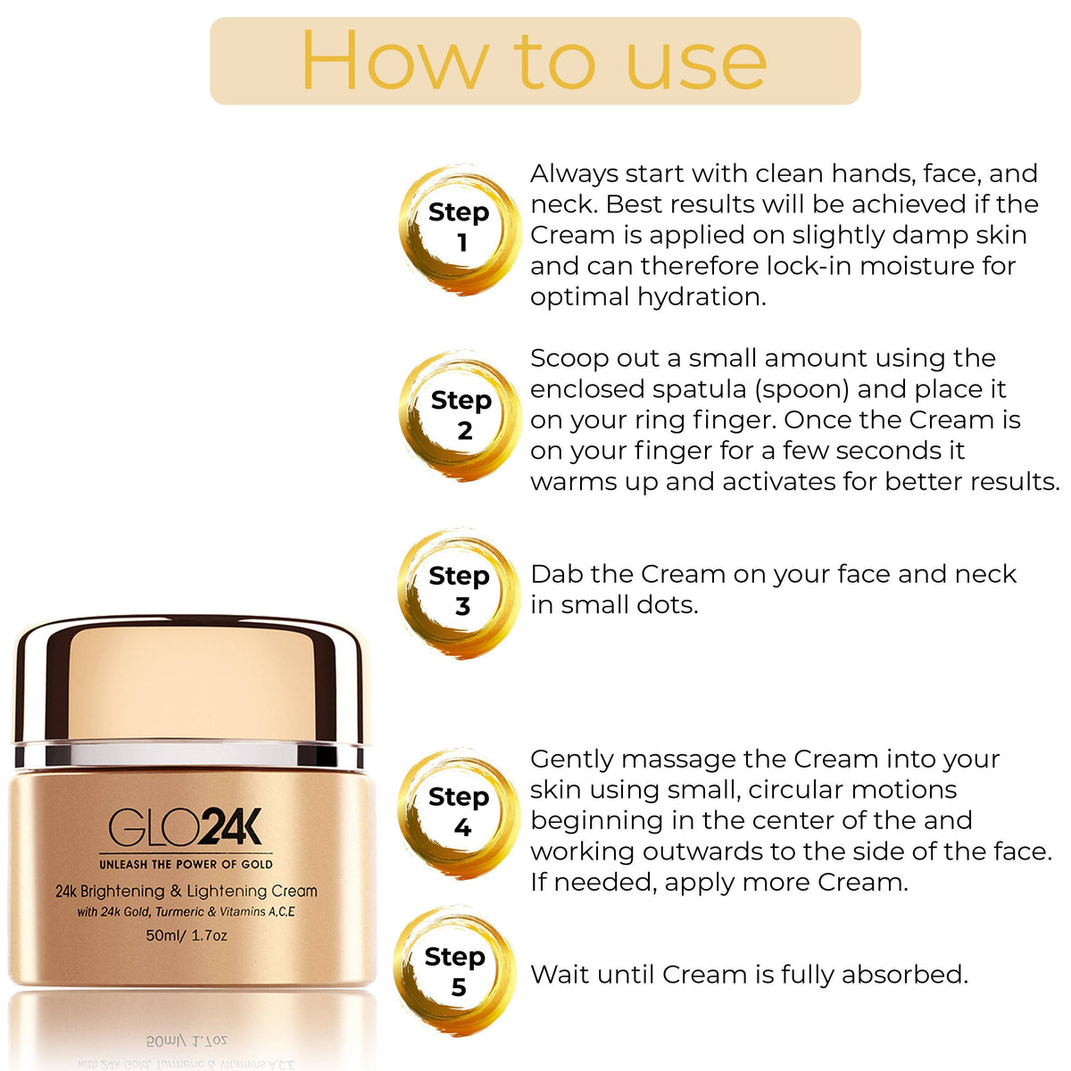 24K Brightening & Lightening Cream with 24k Gold & Turmeric