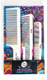 Rolda Barber Hair Styling Comb Kit White - 3pk