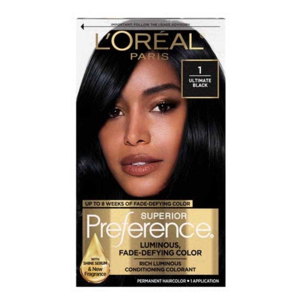 L'Oreal Paris Superior Preference Permanent Hair Color, 1 Ultimate Black