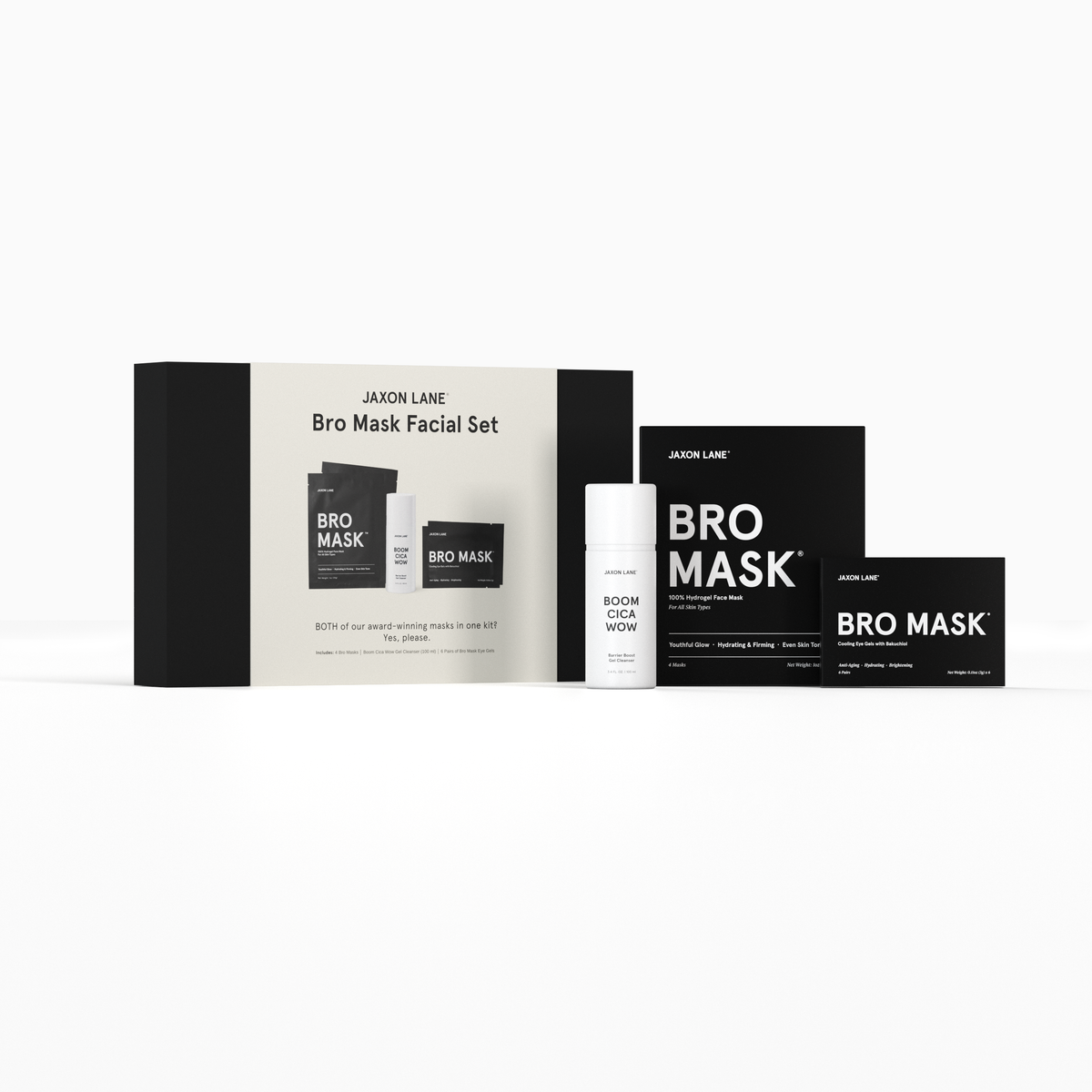 Bro Mask Facial Set- Ready, Set, Glow Gift Box by Jaxon Lane