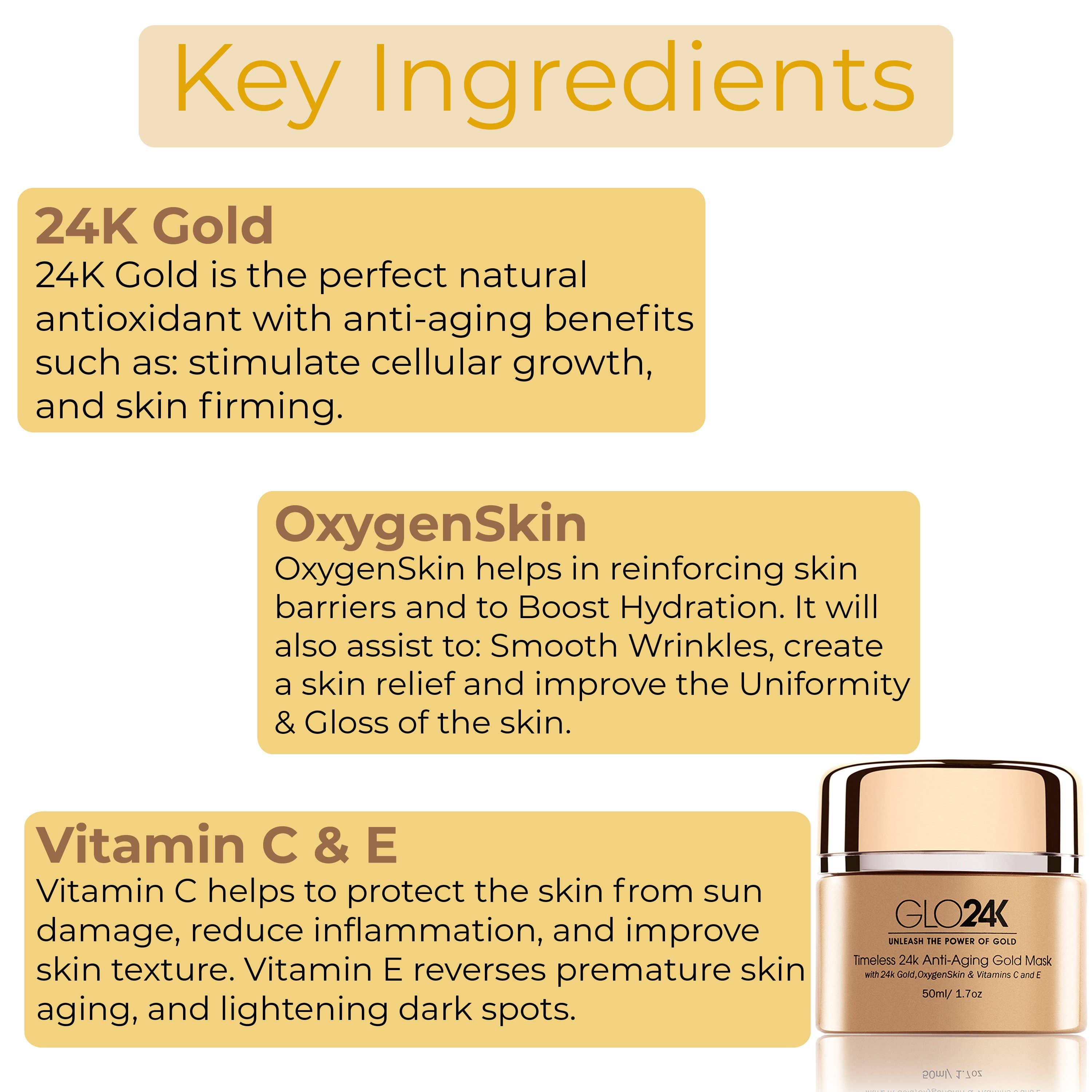 Timeless 24k Anti-Aging Gold Mask with 24k Gold & OxygenSkin