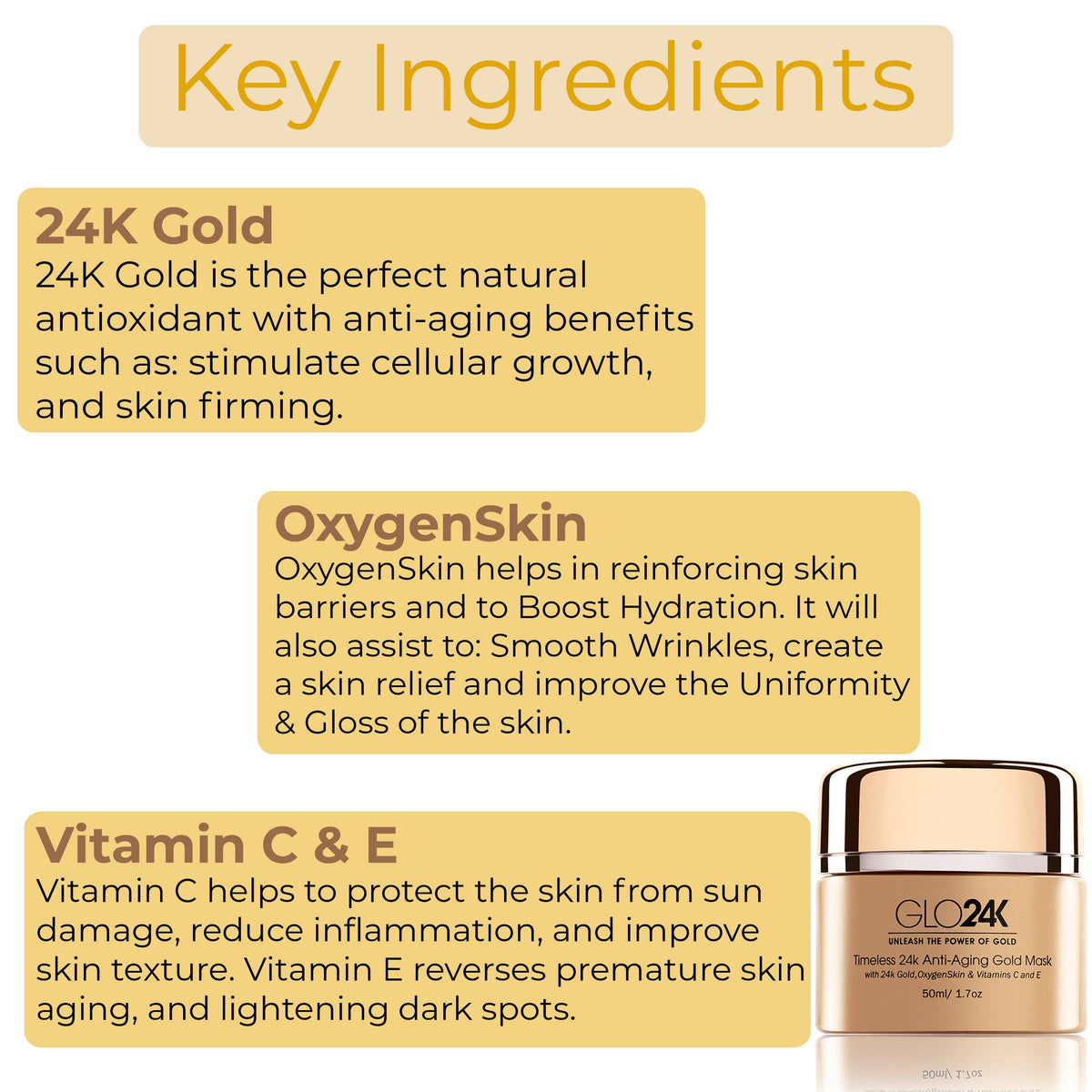 Timeless 24k Anti-Aging Gold Mask with 24k Gold & OxygenSkin